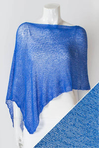 Women's short lightweight 3/4 sleeve sheer poncho shrug.