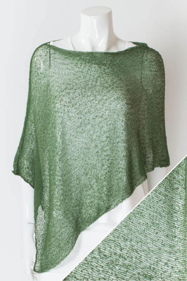 Women's short lightweight 3/4 sleeve sheer poncho shrug.
