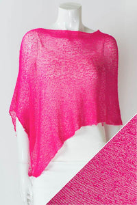 Women's short lightweight 3/4 sleeve sheer poncho shrug.