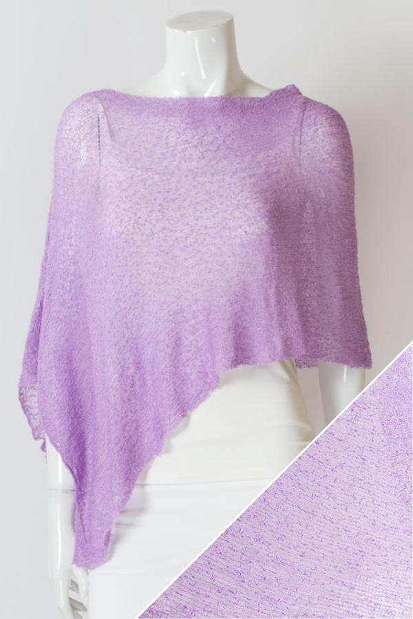 Women's short lightweight 3/4 sleeve sheer poncho shrug.