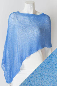 Women's short lightweight 3/4 sleeve sheer poncho shrug.