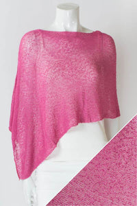 Women's short lightweight 3/4 sleeve sheer poncho shrug.