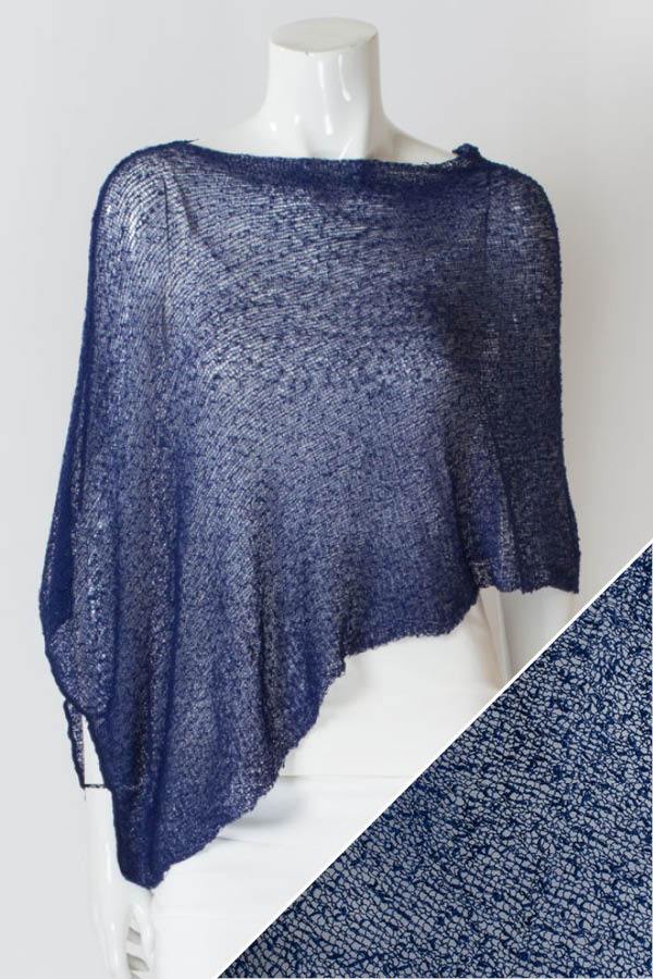 Women's short lightweight 3/4 sleeve sheer poncho shrug.