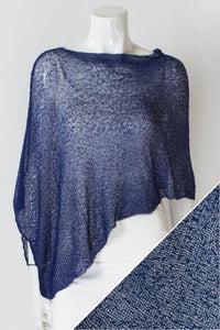 Women's short lightweight 3/4 sleeve sheer poncho shrug.