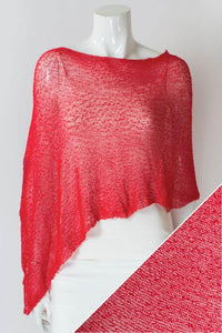 Women's short lightweight 3/4 sleeve sheer poncho shrug.