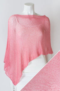 Women's short lightweight 3/4 sleeve sheer poncho shrug.