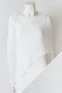 Women's short lightweight 3/4 sleeve sheer poncho shrug.