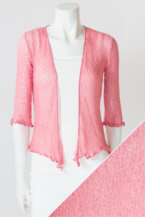 Women's short lightweight 3/4 sleeve sheer shrug.