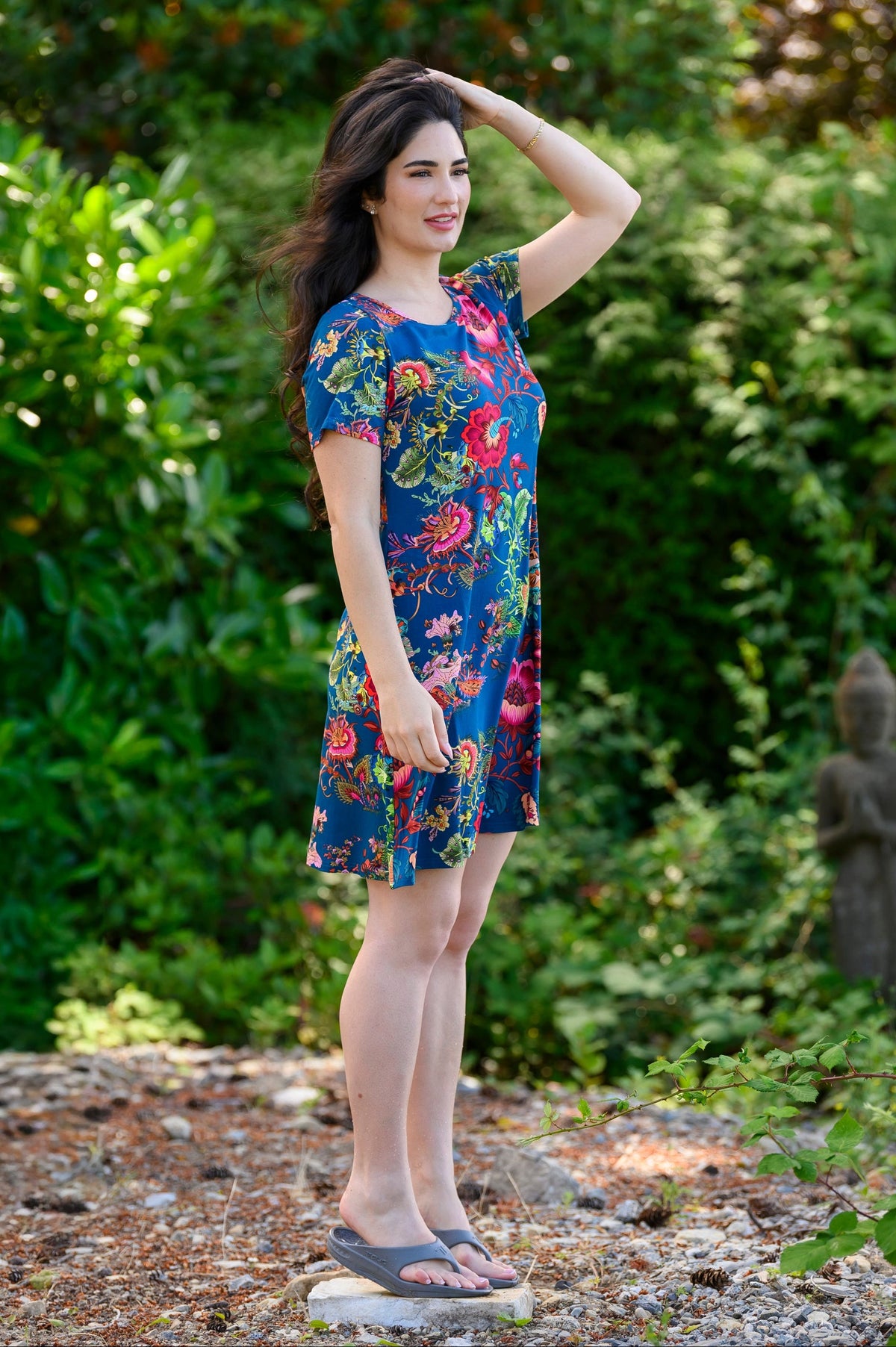 Tee Dress, Teal Fantasy, Bamboo