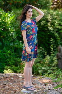 Tee Dress, Teal Fantasy, Bamboo