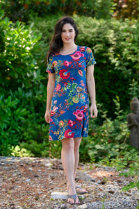 Tee Dress, Teal Fantasy, Bamboo