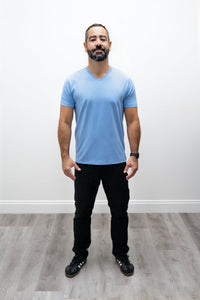 Adam Short Sleeve Shirt, Baby Blue, Bamboo