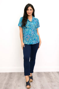 Aida S/S Top, Aquamarine