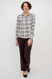 Model standing with relaxed pose in Alexis Top front view