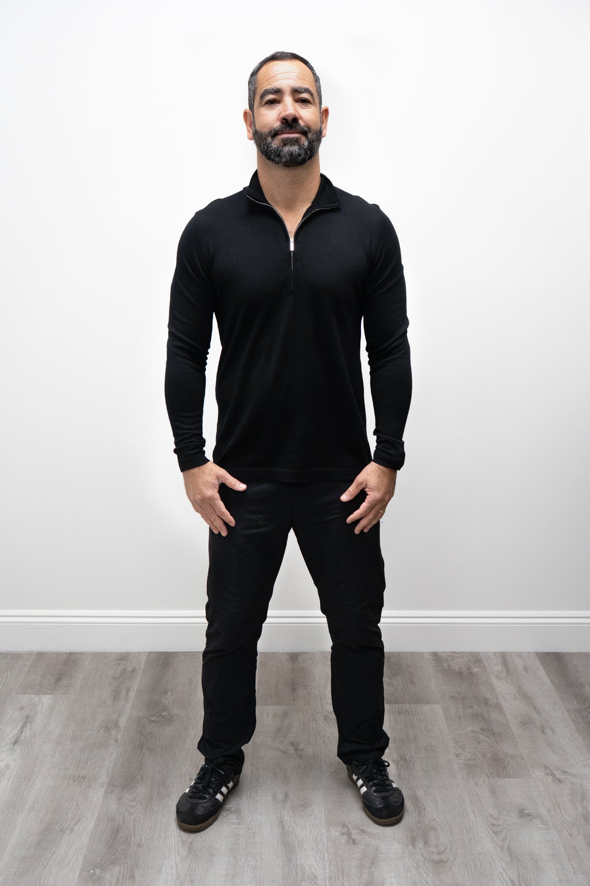 Andrew Sweater, Black, 100% Merino Wool