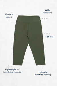 Riley Capri, Yarn Dye Khaki, Bamboo - Final Sale