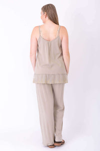 Back view of model in Chantilly Lace Tank showing adjustable straps