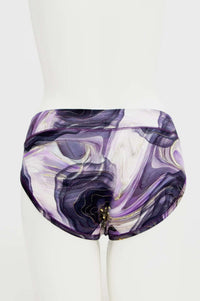 Back view of marble swirl print bamboo hipster underwear on mannequin