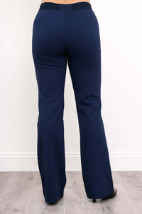 Back view of Daya modal stretch pants in indigo, showing waistband and fit