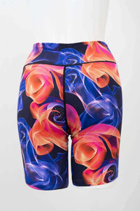 Back view of Hallie Bamboo Shorts in Prism Rose with bold floral design