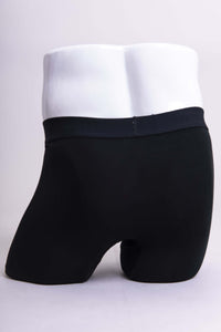 Back view of men's black bamboo boxer briefs