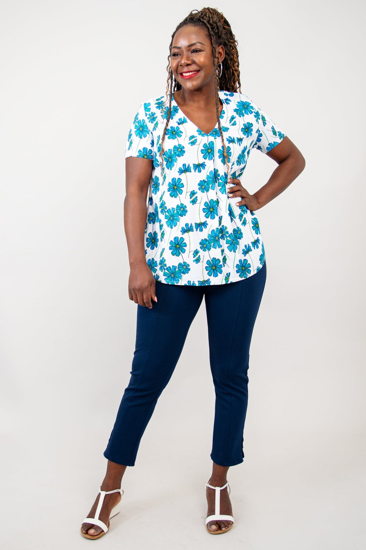 Bailey S/S Top, Aster, Linen Bamboo - Final sale
