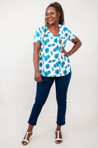 Bailey S/S Top, Aster, Linen Bamboo - Final sale