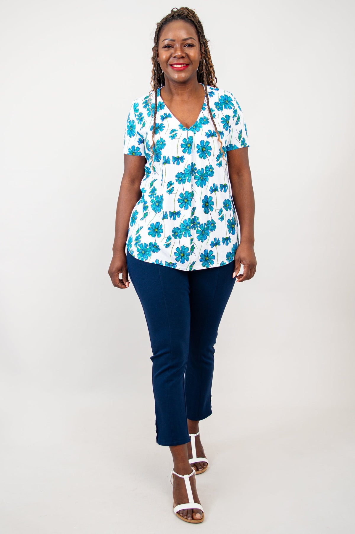 Bailey S/S Top, Aster, Linen Bamboo - Final sale