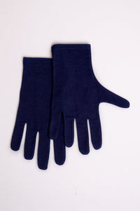 Indigo blue natural bamboo fiber women's gloves.