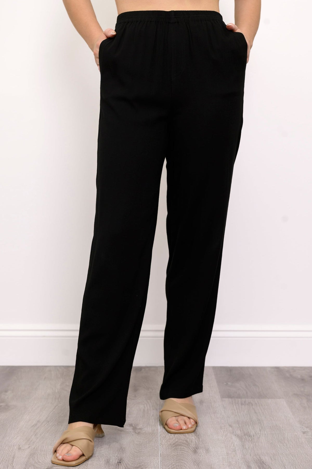 Bella Pant, Black, Linen Bamboo