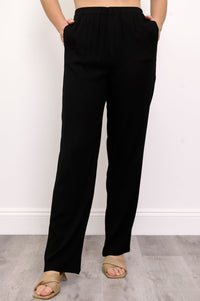 Bella Pant, Black, Linen Bamboo