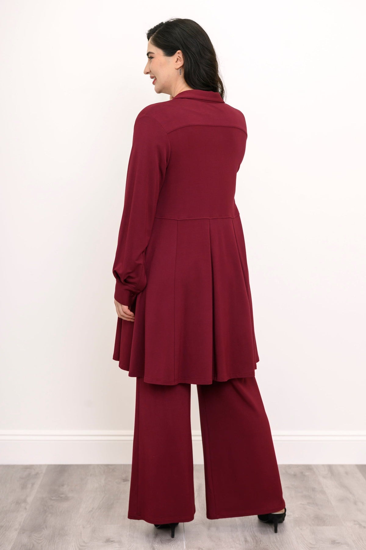 Beth Tunic, Burgundy, French Terry