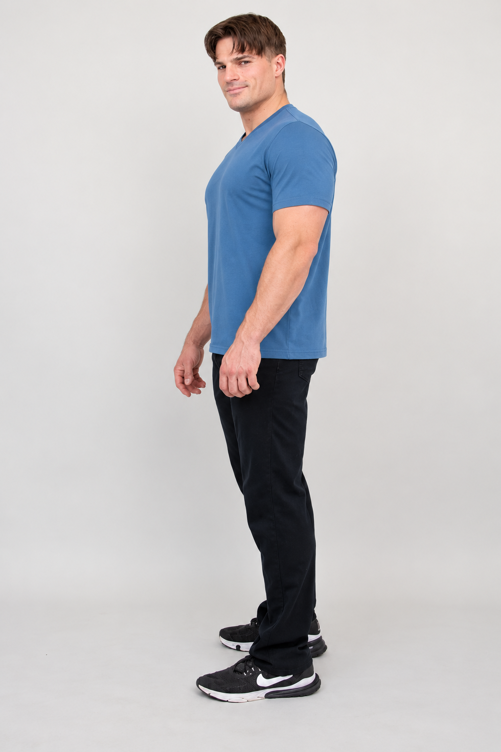 Adam Short Sleeve Shirt, Classic Blue, Bamboo