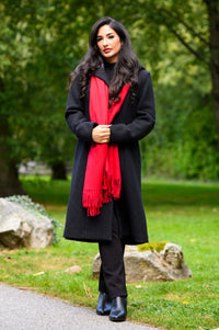 Britt Coat, Black, Wool Viscose