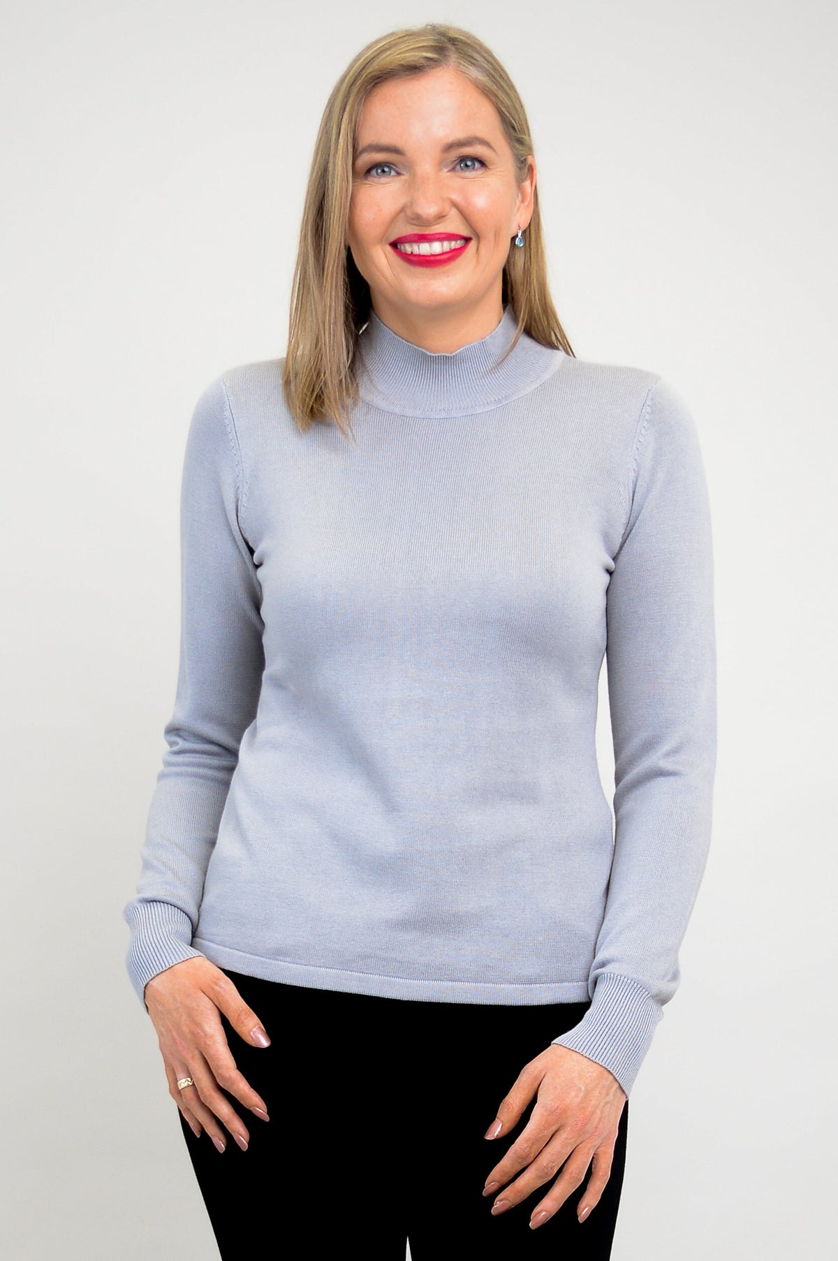 Cameron Sweater, Sleet Grey, Bamboo Cotton - Final Sale