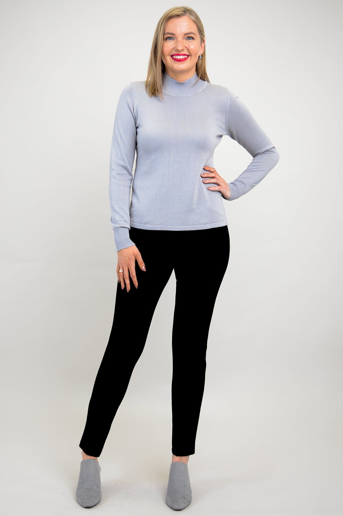 Cameron Sweater, Sleet Grey, Bamboo Cotton - Final Sale