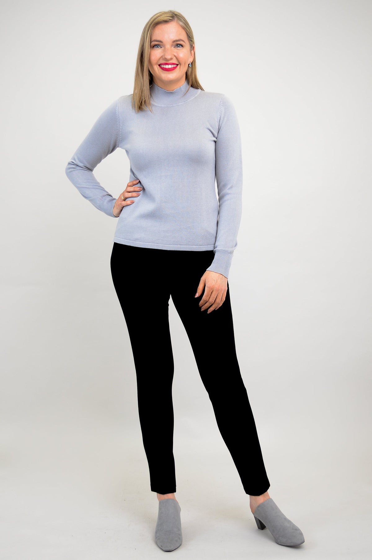 Cameron Sweater, Sleet Grey, Bamboo Cotton - Final Sale