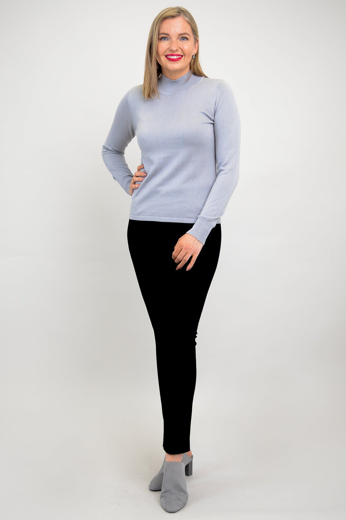Cameron Sweater, Sleet Grey, Bamboo Cotton - Final Sale