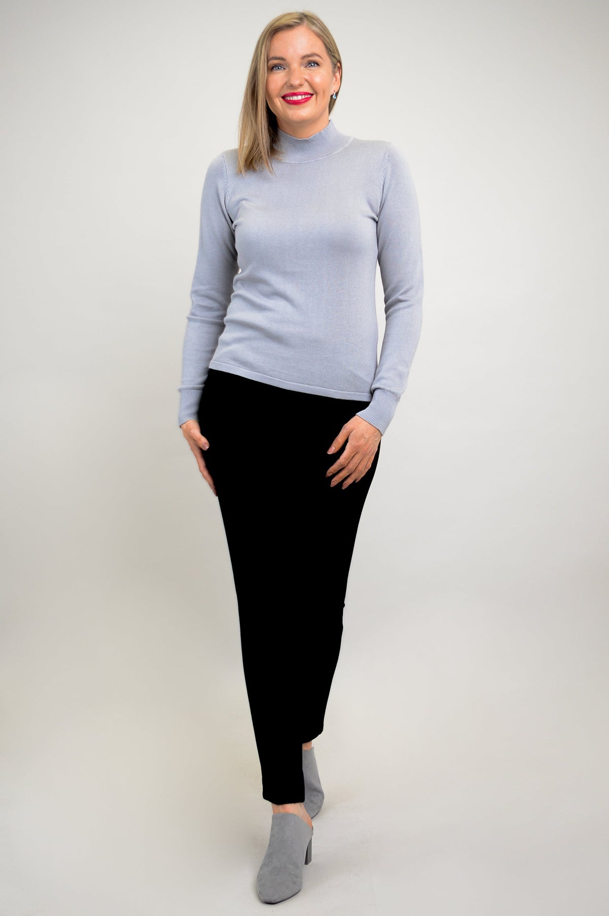 Cameron Sweater, Sleet Grey, Bamboo Cotton - Final Sale