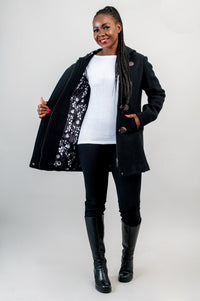 Catania Coat, Black, Boiled Wool