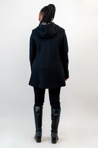 Catania Coat, Black, Boiled Wool