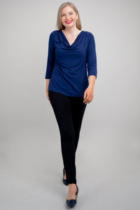 Charisse 3/4 Slv Top, Indigo, Bamboo -Final Sale
