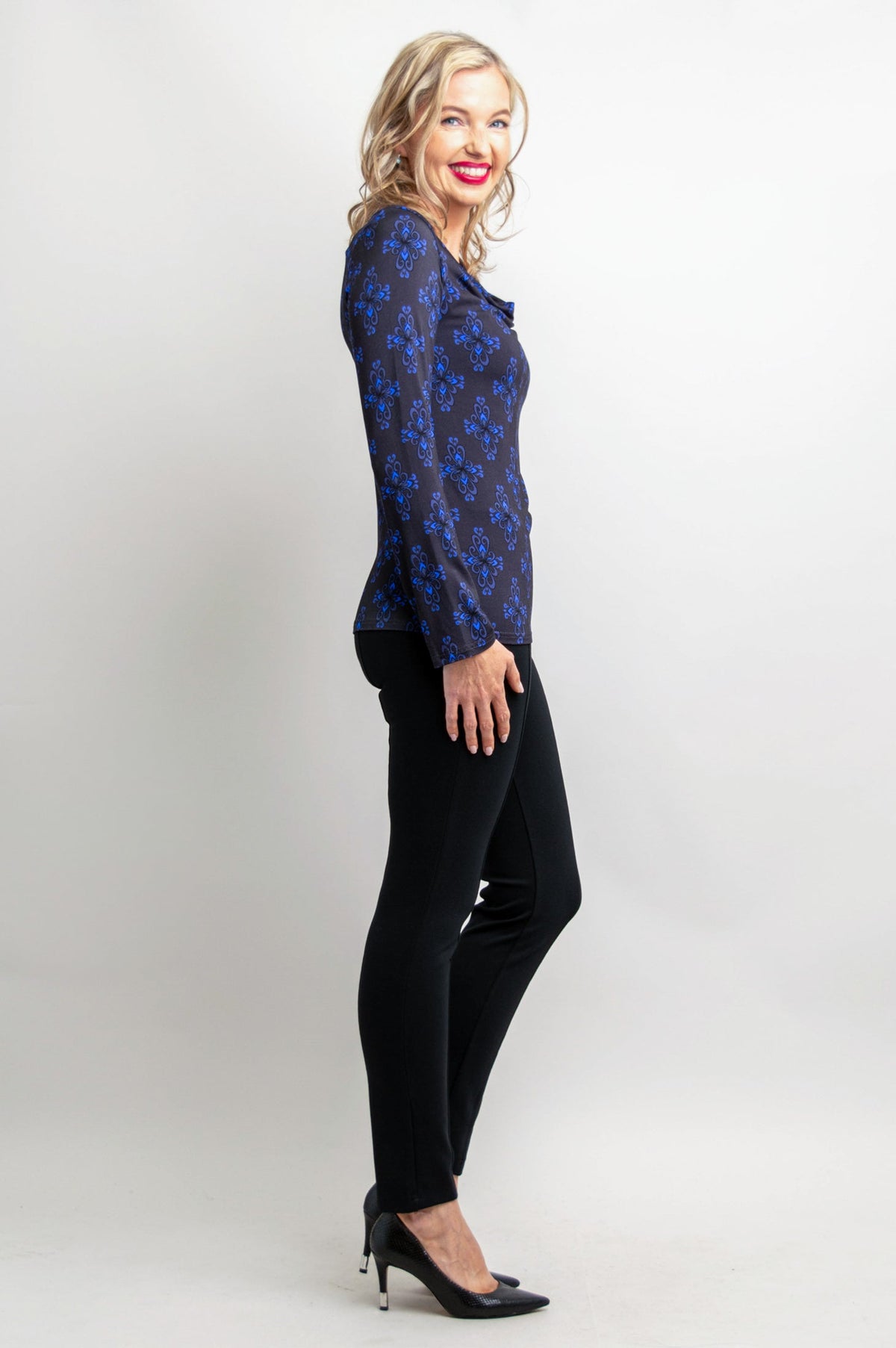 Charisse Long Sleeve Top, Blue French, Bamboo - Final Sale