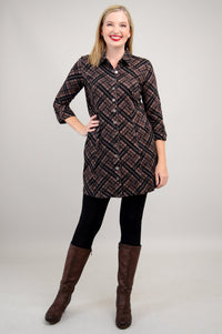 Charlie Tunic, Rich Plaid, Bamboo - Final Sale