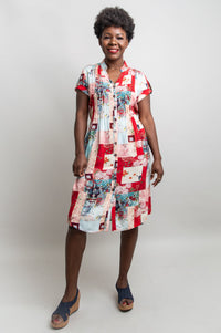 Chelsea Dress, Fuji Summer, Linen Bamboo - Final Sale