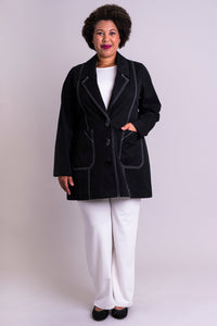 Cooper Jacket, Black/White, Cotton Stretch - Blue Sky Clothing Co