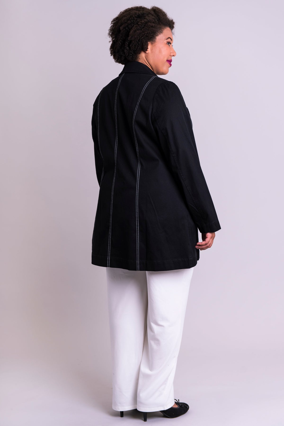 Cooper Jacket, Black/White, Cotton Stretch - Blue Sky Clothing Co