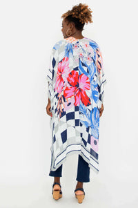 Back view of Darcy floral kimono wrap showing bold print