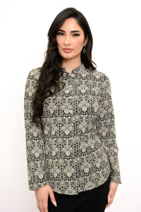 Debbie Long Sleeve Top, Night Lace, Bamboo