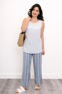 Dena Tank, White, Linen Bamboo